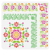 floral stencil reusable pet plastic