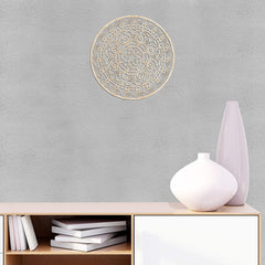 American Elm Mandala Wooden Wall Art Floral Oriental Design in Birch Plywood, Rustic Decor