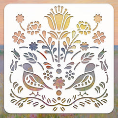 large floral stencil for furniture and home painting projects