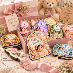 Wooden baby photo accessories for first year