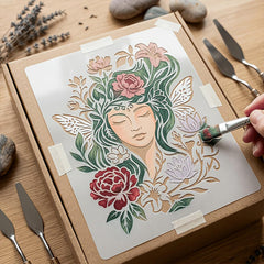 pet plastic stencil for acrylic portrait art