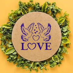 Dove and Heart Painting Stencil, Reusable PET DIY Art Template for Wooden Signs, Furniture, Wall, Fabric and Canvas, 6x6 inch, Cliths