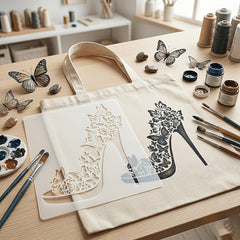 fashion themed stencil for furniture painting