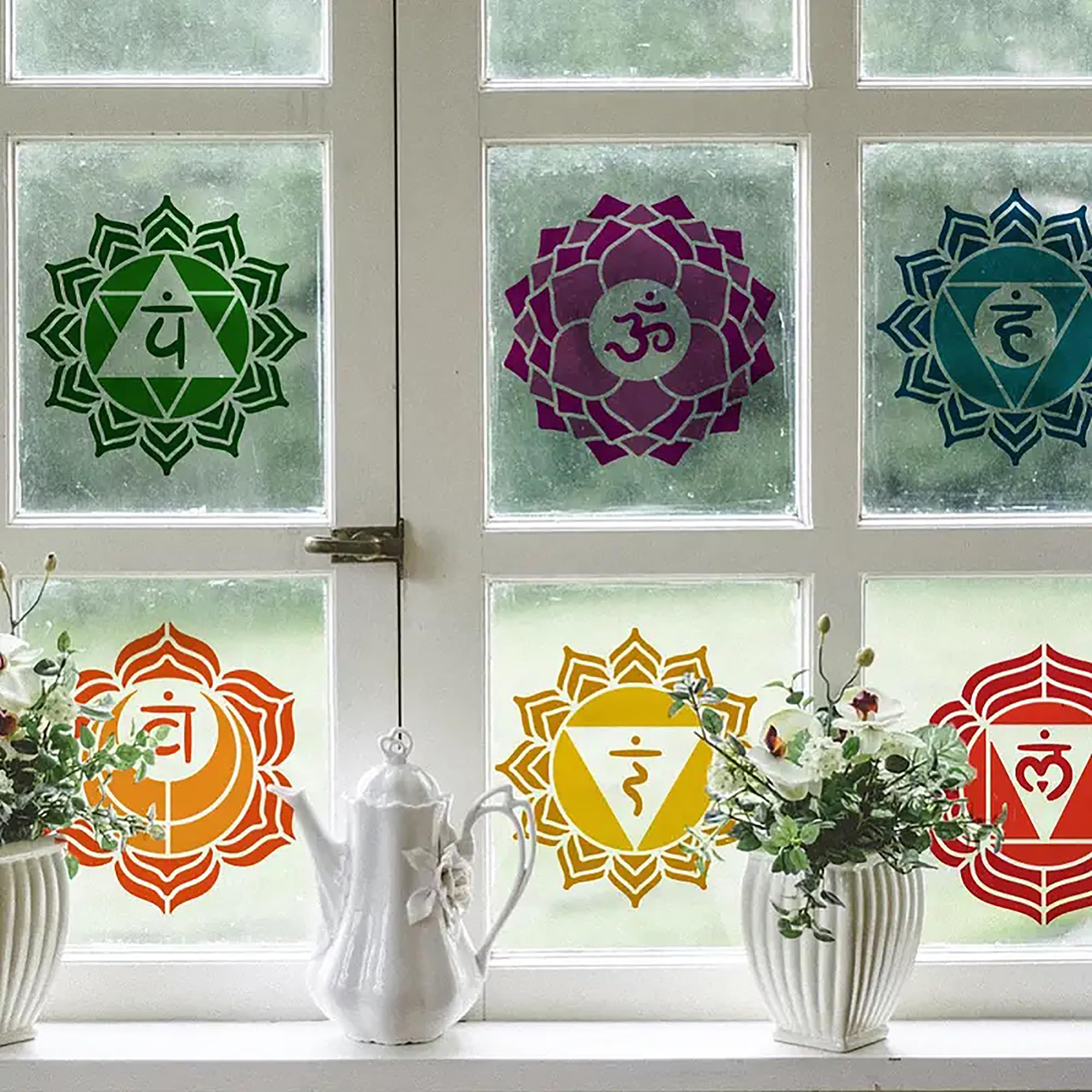 spiritual healing chakra symbols stencils for home décor