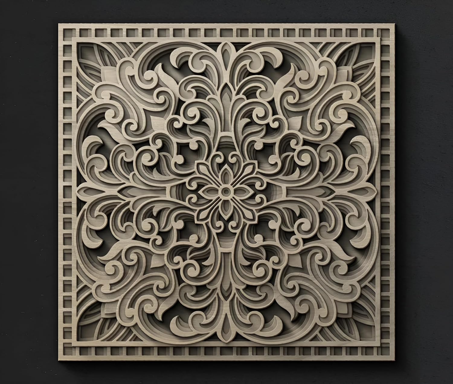 wooden multilayer MDF mandala decor