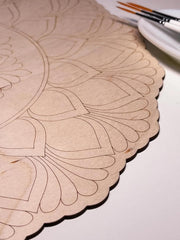 American Elm Laser-Cut Mandala Art Board Intricate Pre-Marked Design Art& DIY Painting Panel Good MDF Wall Decor