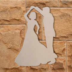 Cliths Wooden Dancing Couple Cutout MDF Wall Art for Weddings, DIY Romantic Decor & Gifts 2.7mm Thick