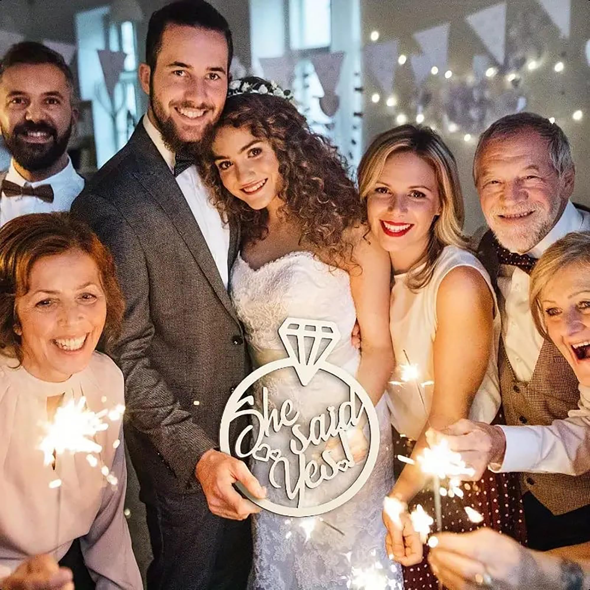 elegant timber "she said yes" decoration for proposals