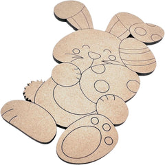 Cardboard bunny template on a white background