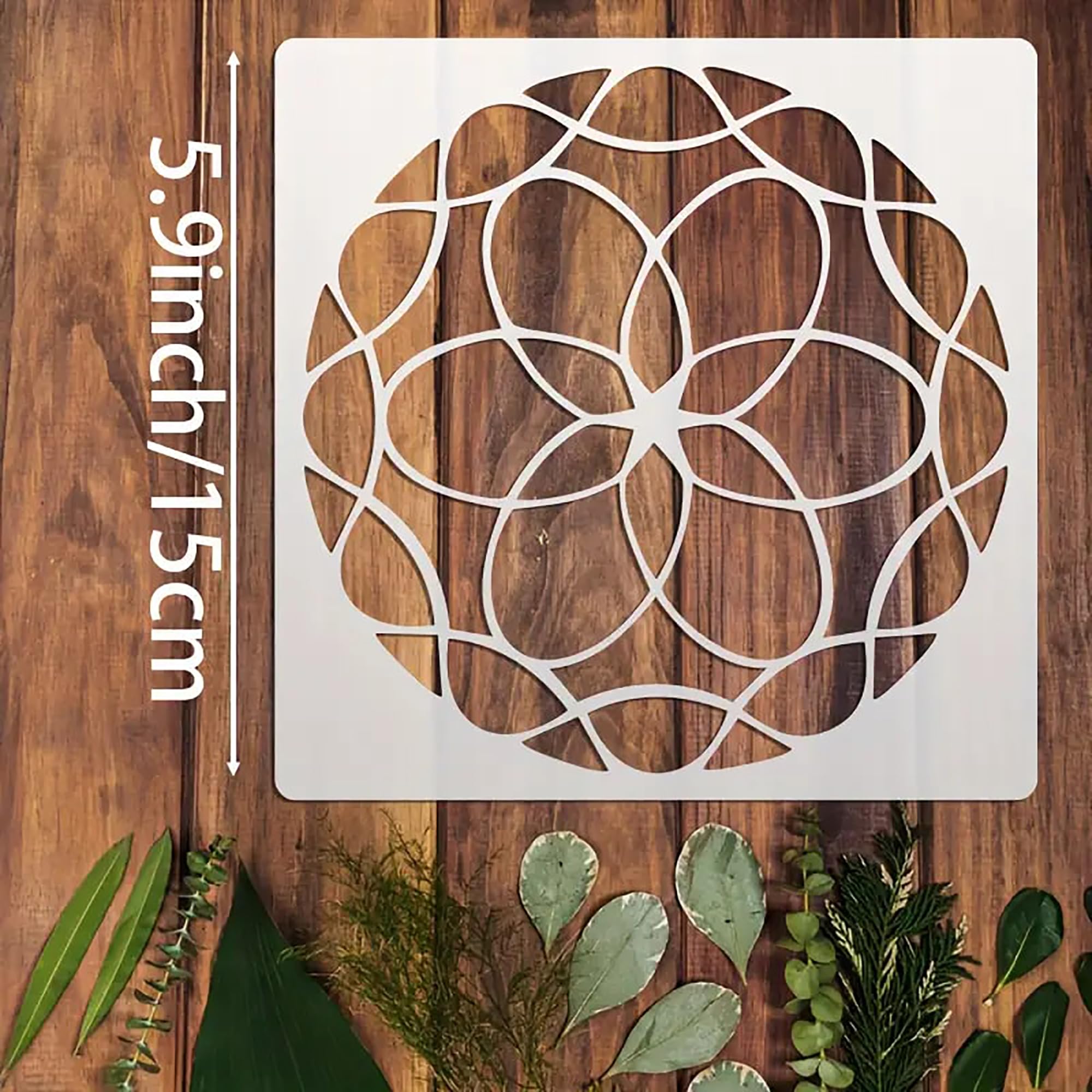 geometric floral stencil set