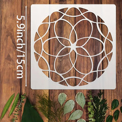 geometric floral stencil set