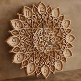 Cliths Multilayer Mandala Wall Clock Wooden Decorative Clock for Living Room MDF Home Decor & Unique Gift