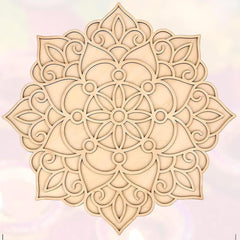 Cliths Wooden Rangoli Cutout for DIY Diwali Decoration Mandala Shape Craft Base for Painting Wall Art Home Festive Decor Design (1 Pc)