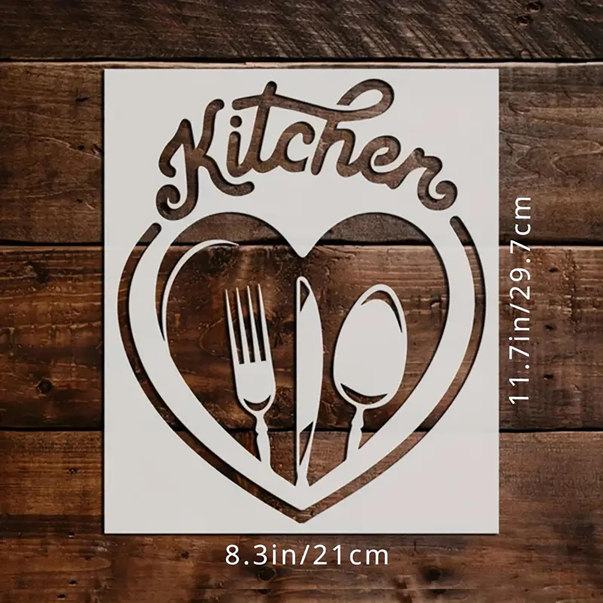 reusable kitchen love stencil set with paint brush for diy