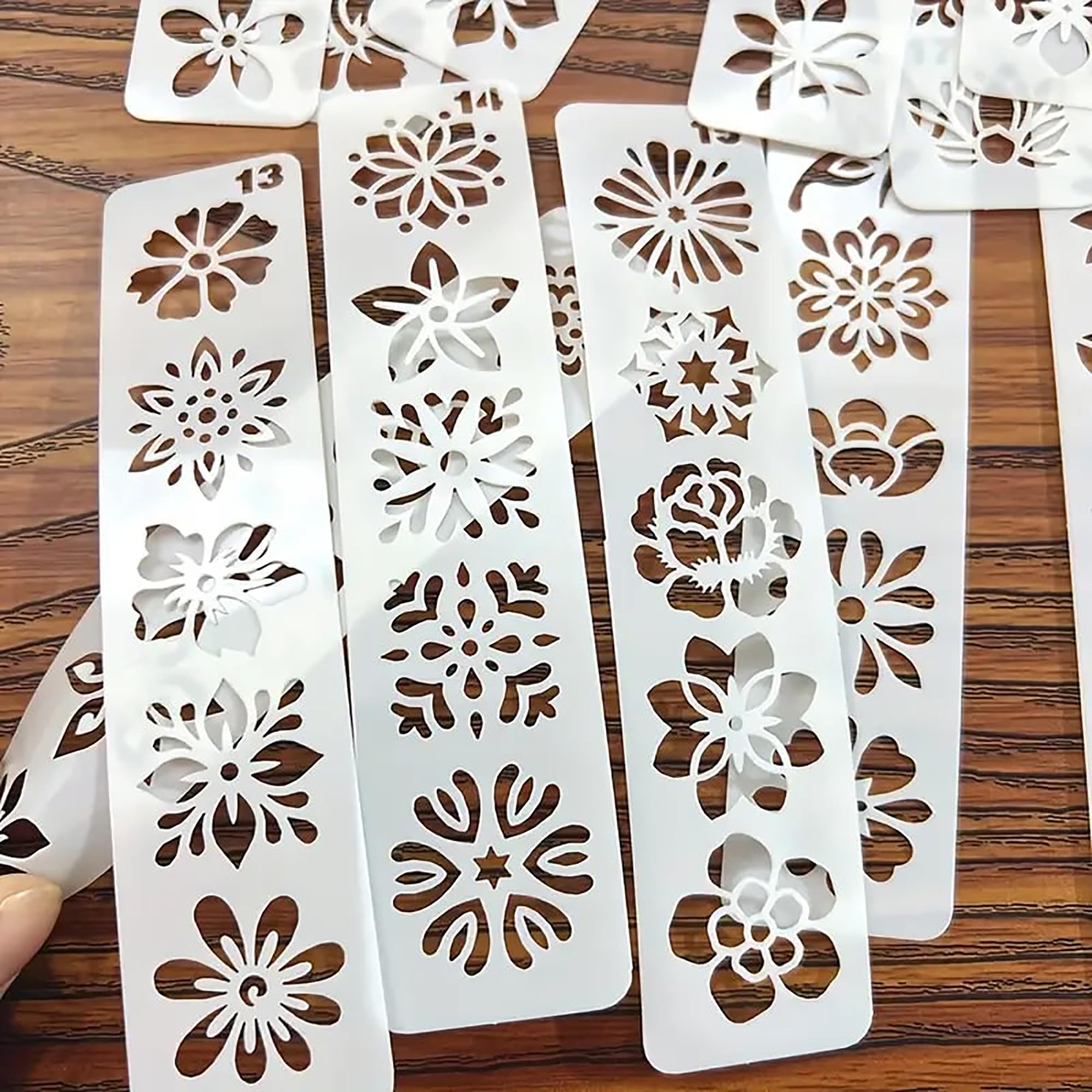 ancient style floral fantasy eyebrow stencils for face