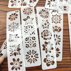 ancient style floral fantasy eyebrow stencils for face