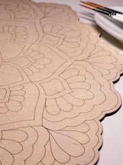 American Elm Pre-Marked Mandala Coloring Board MDF Panel DIY Adult Coloring Wall Art Easy Drawing Craft Kit