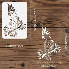 tropical parrot painting stencil