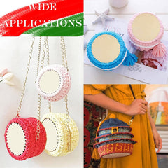 Cliths 5 Piece Wooden Crochet Bag Bottom Set Round Basket Bases with MDF for DIY Crafting