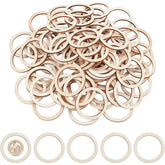Cliths 30 Pcs Wood Ring MDF Round Cutouts for DIY Crafts, Christmas Ornaments, Pyrography, Jewelry MakinG