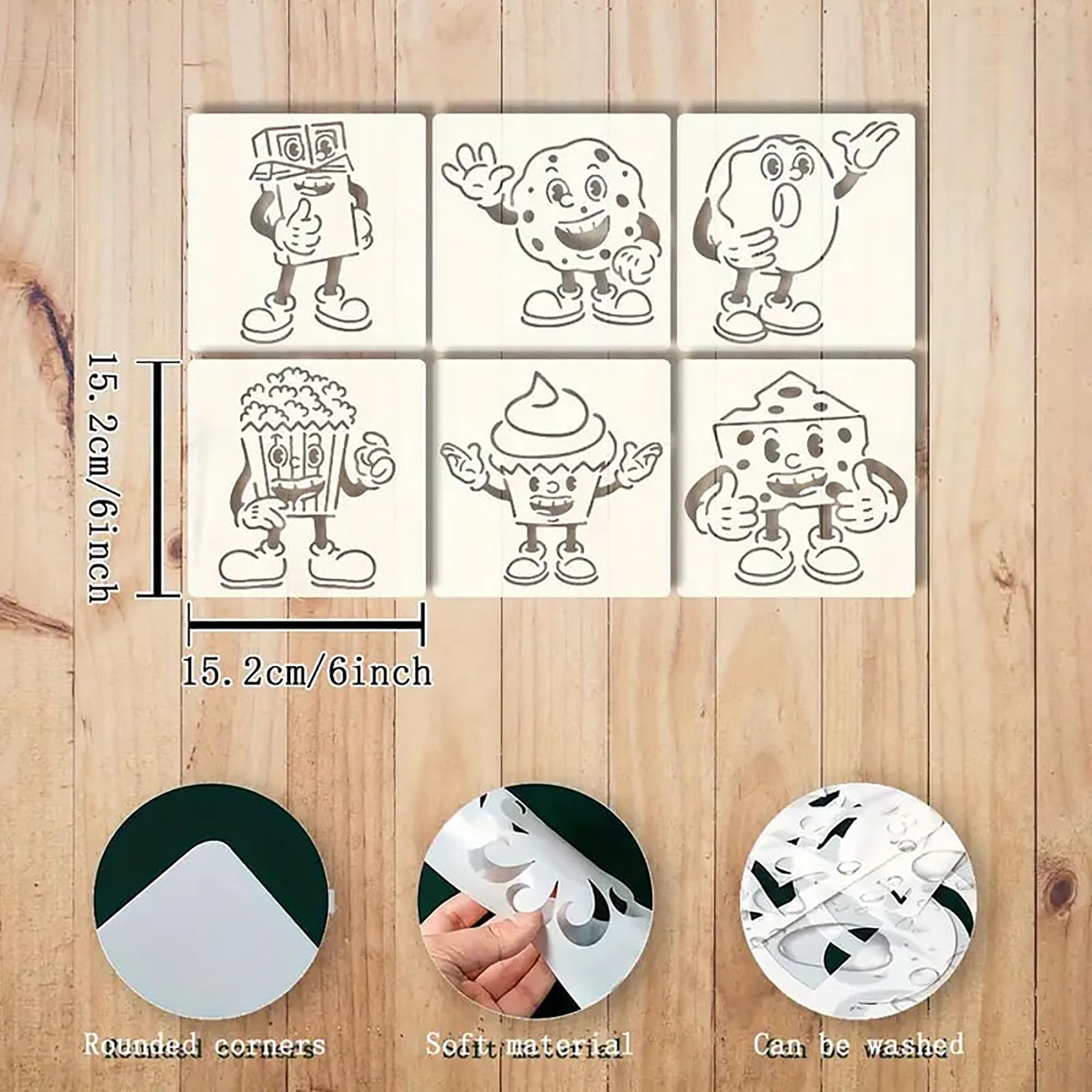 food emoticon stencils reusable
