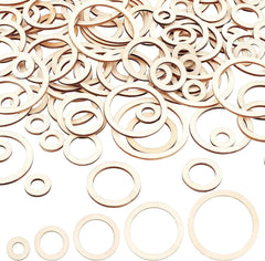 American Elm 100 Piece Wooden Ring Set 5 Size Unfinished MDF Circles for DIY Jewelry, Crafts & Home Decor