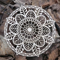 Cliths Floral Mandala Wall Hanging MDF Wooden Home Decor Woodland Flower Cutout MDF Ornament