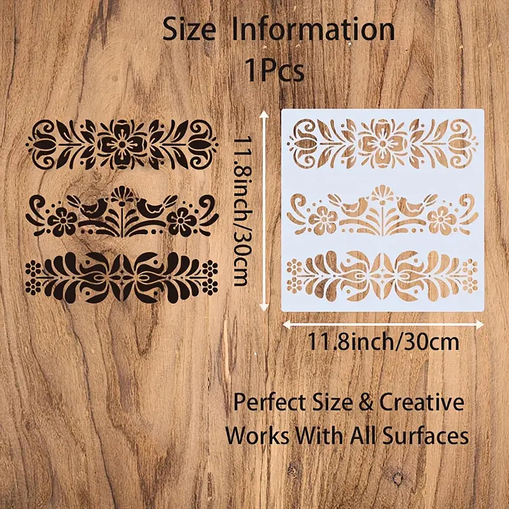 scandinavian floral stencil reusable