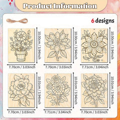 unpainted wooden floral cutouts
