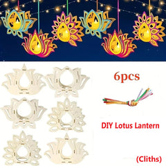 DIY wood lotus flower light set for festive decorations