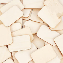 Cliths 20 Pcs Wood Linking Rings for DIY Jewelry Crafts Rectangle Wood Frames Craft Supplies