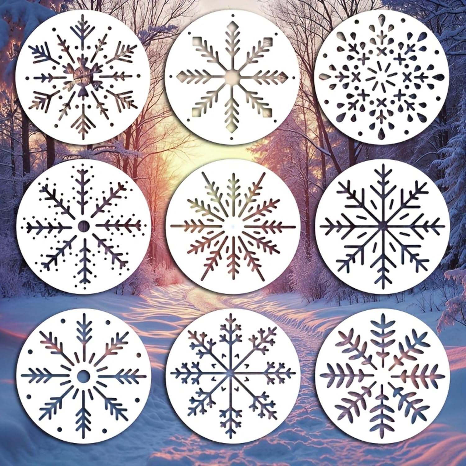 snowflake painting stencil set