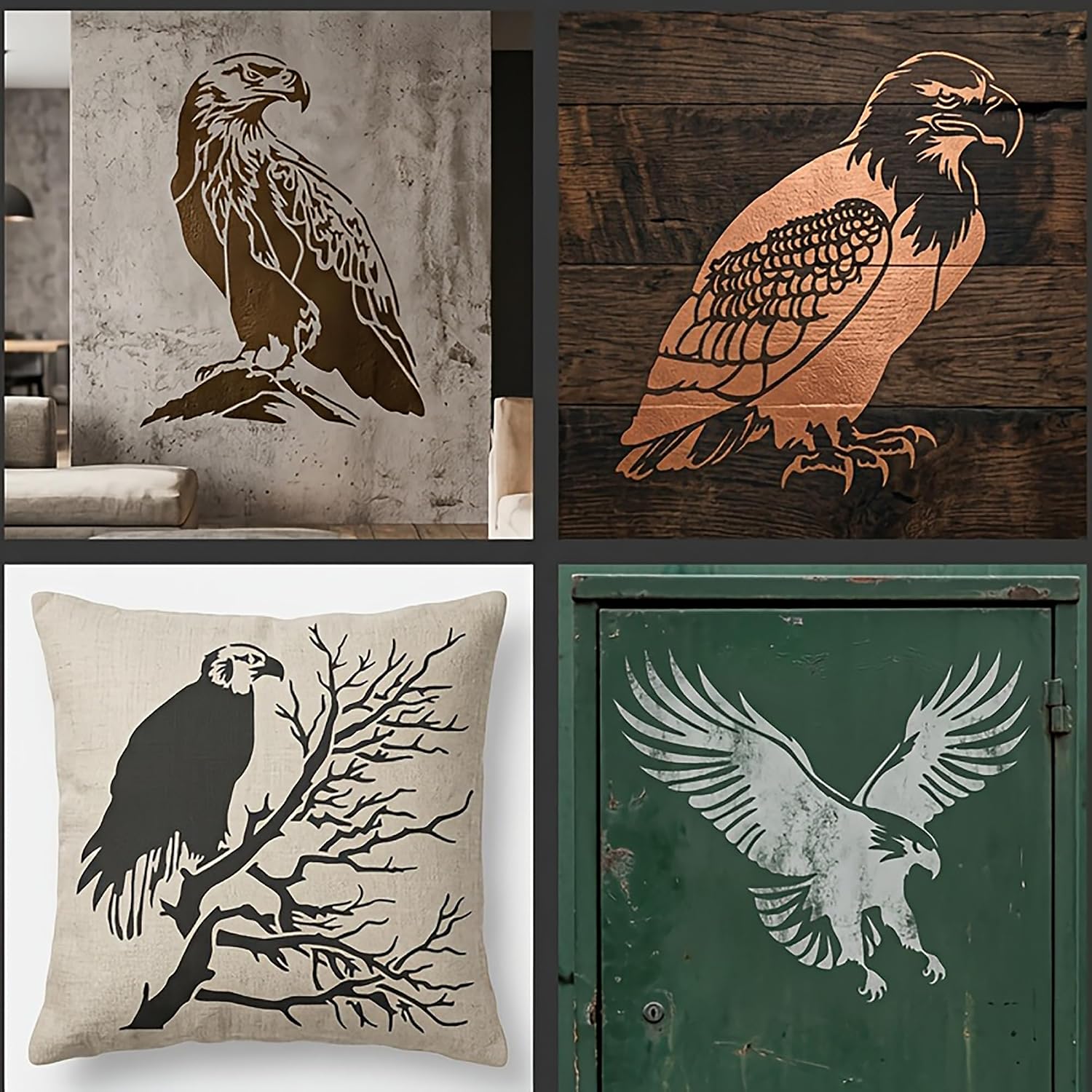 eagle stencil for wall and wood painting