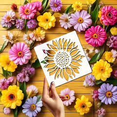 5.1 inch flower stencil set