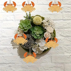 American Elm 10 Pcs Wooden Crab Cutouts for DIY Crafts MDF Wood Shapes Retro Style Home Decor for Birthday, Party, Beach Theme, Nautical Wedding, Painting & Art Projects