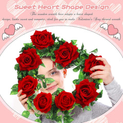 Cliths Pack of 4 Wooden Heart Wreath Frames Heart Shaped MDF Craft Base for DIY Floral Party Decorations