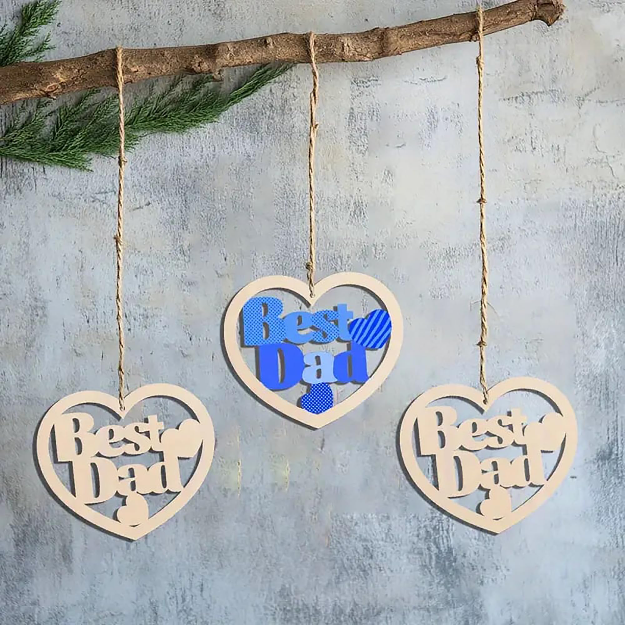 Crafting supplies timber heart shapes for Father's Day