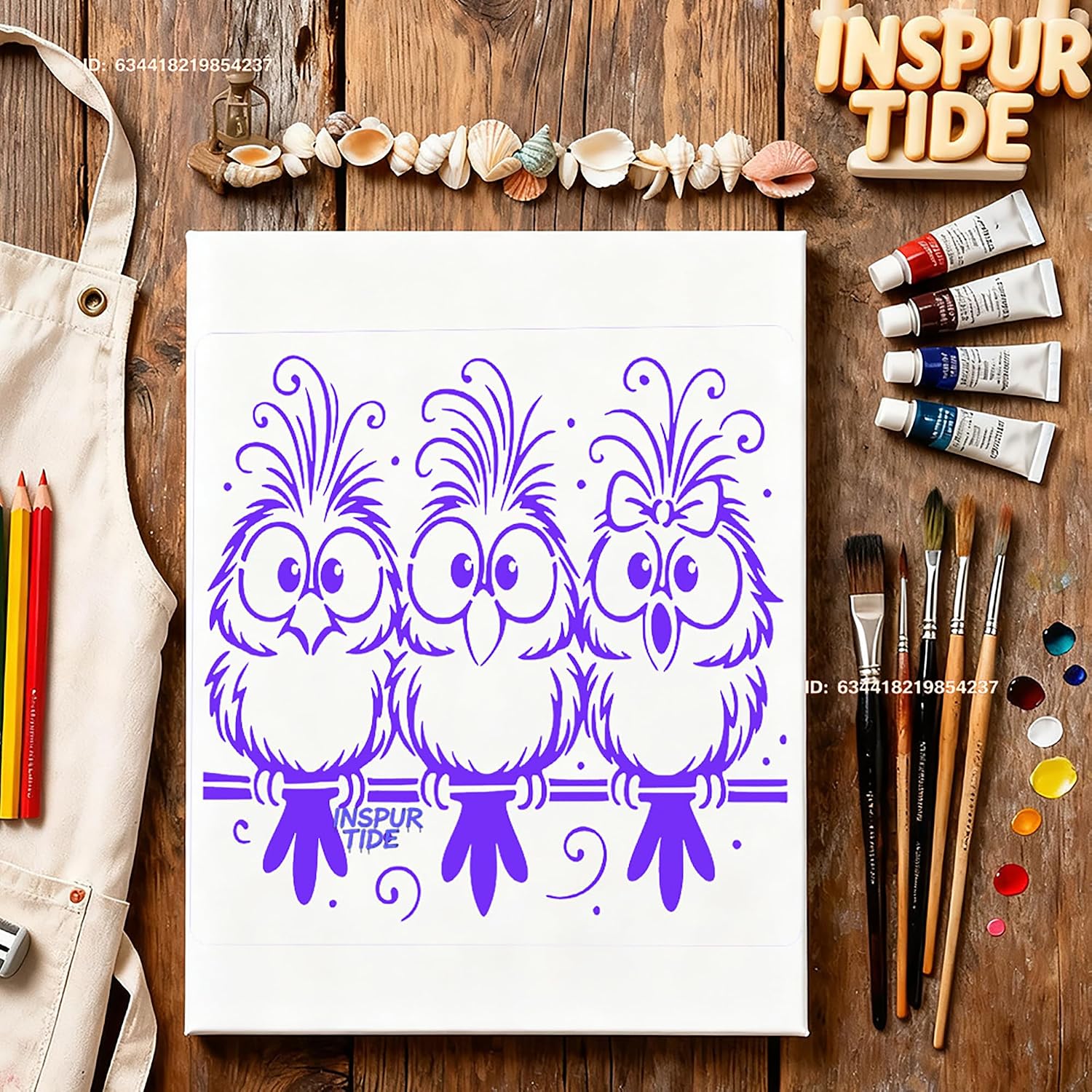 owl parrot flamingo stencil for acrylic painting