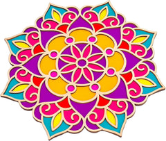 Cliths Wooden Rangoli Cutout for DIY Diwali Decoration Mandala Shape Craft Base for Painting Wall Art Home Festive Decor Design (1 Pc)