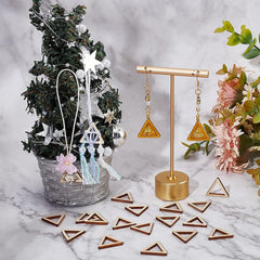 Cliths 40 Pcs Triangle Wood Linking Rings MDF Unfinished Craft Frames for DIY Jewelry Necklaces Home Decor