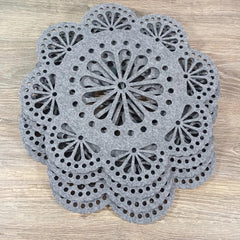 Cliths 12 Piece Round Felt Placemat Set Table Mats Coasters Heat Resistant Dining Decor