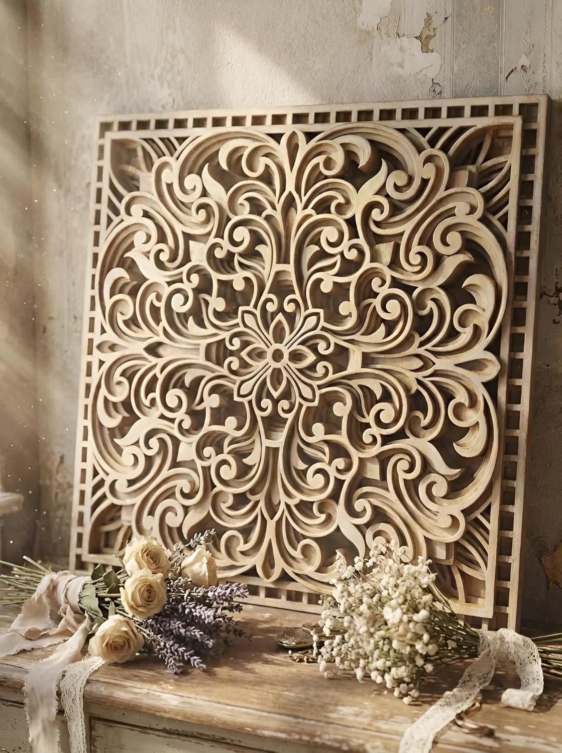 square mandala wall hanging for home