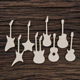 American Elm Wooden Guitar Shapes for Crafts and Decoration Guitar Decor Miniature Guitar Cutouts Music Theme Craft