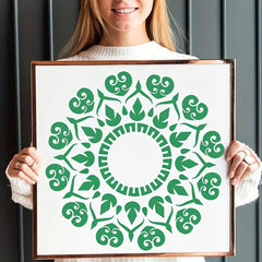 wood or fabric mandala design