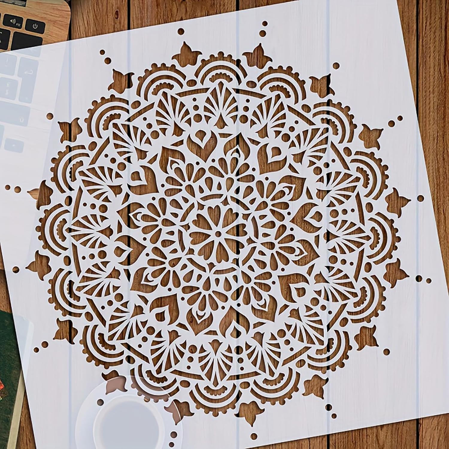 large reusable stencil for mandala painting