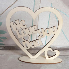 wooden heart birthday gift for dad