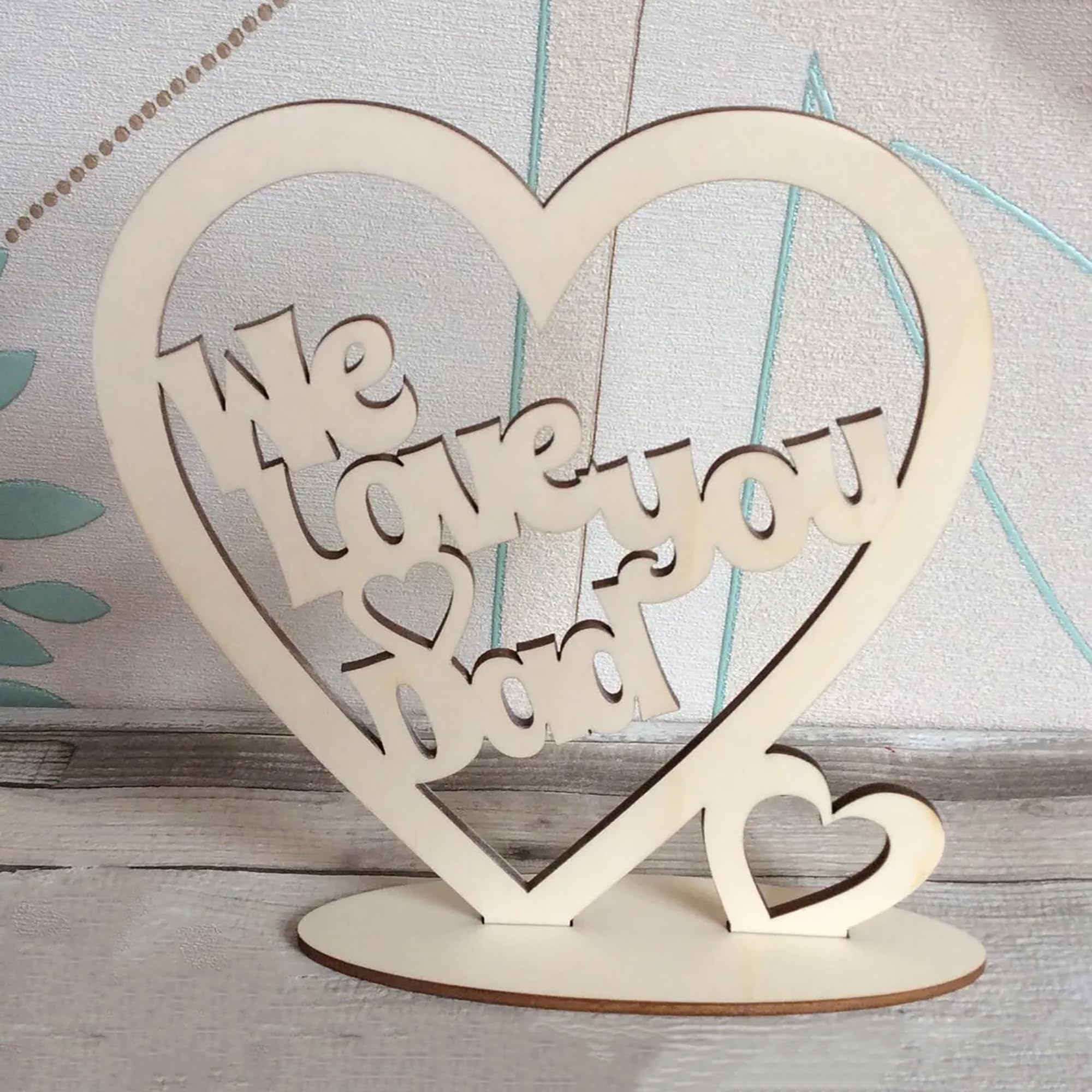 paintable wooden heart blank for custom dad gift idea