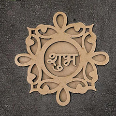 Cliths 1 Pair Wooden Shubh Labh 2 Layer Cutout for Diwali Decoration Wall Art Home Mandir Toran Entrance Decor DIY Craft Project MDF Sign Board