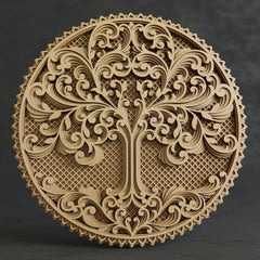 Cliths 6 Layer Tree of Life Mandala Wall Art 3D Wooden Wall Hanging Spiritual Home Decor for Living Room