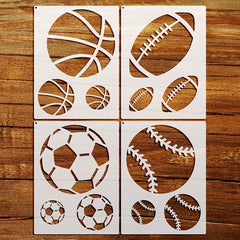 sports ball stencils reusable pet plastic